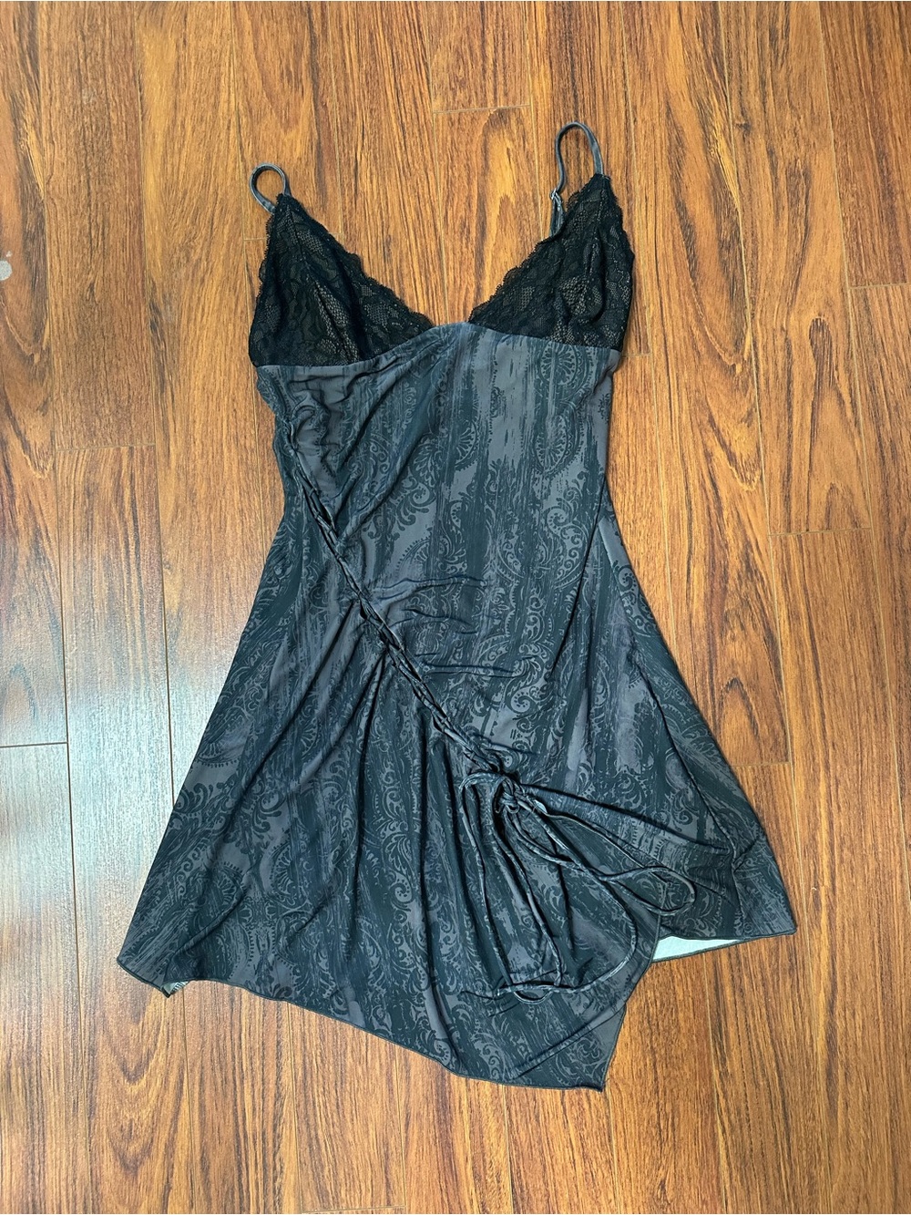 White Fox Boutique Black Lace-Trim Mini Dress
